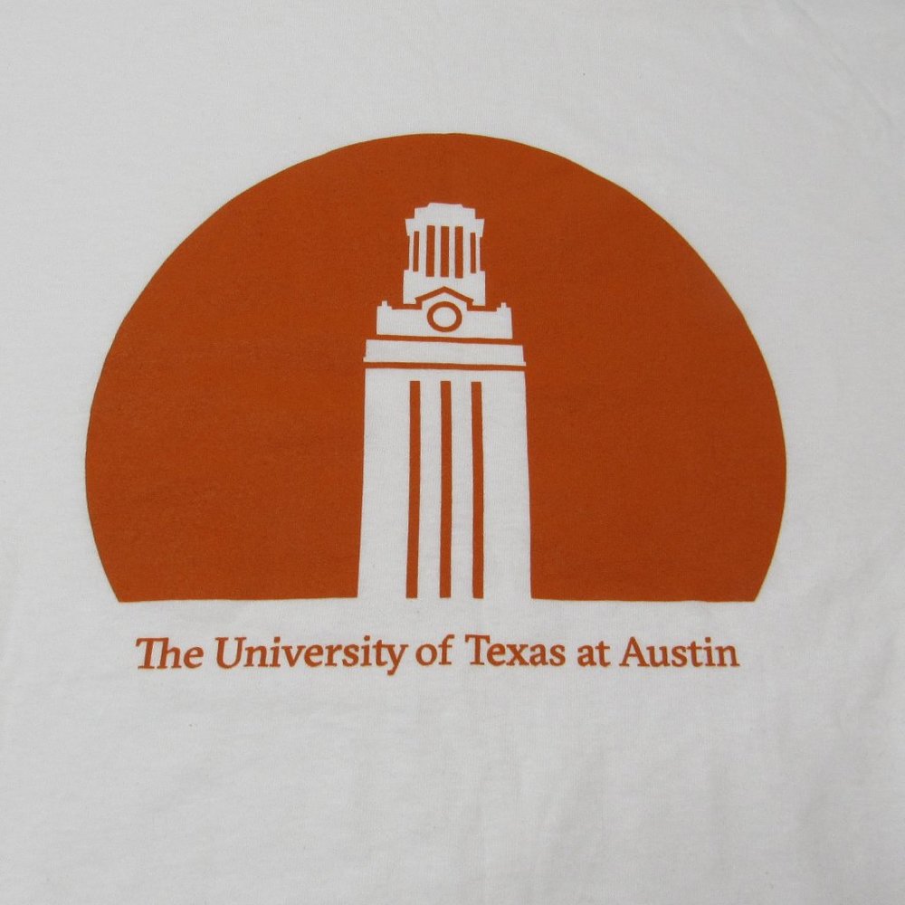 University Texas Austin Shooting Clock Tower Shirt Vintage Gildan Adult Medium